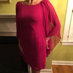 NWTMarchesa Pink “Bat Wing” Sheer Dress